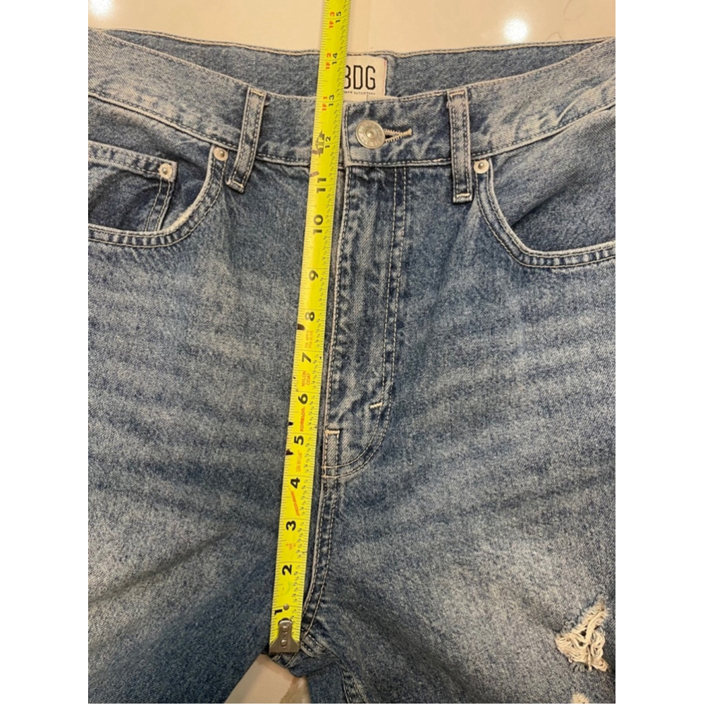 BDG Urban Outfitters High Rise Baggy Jeans 29 Raw Hem Distressed Skater - Picture 10 of 11